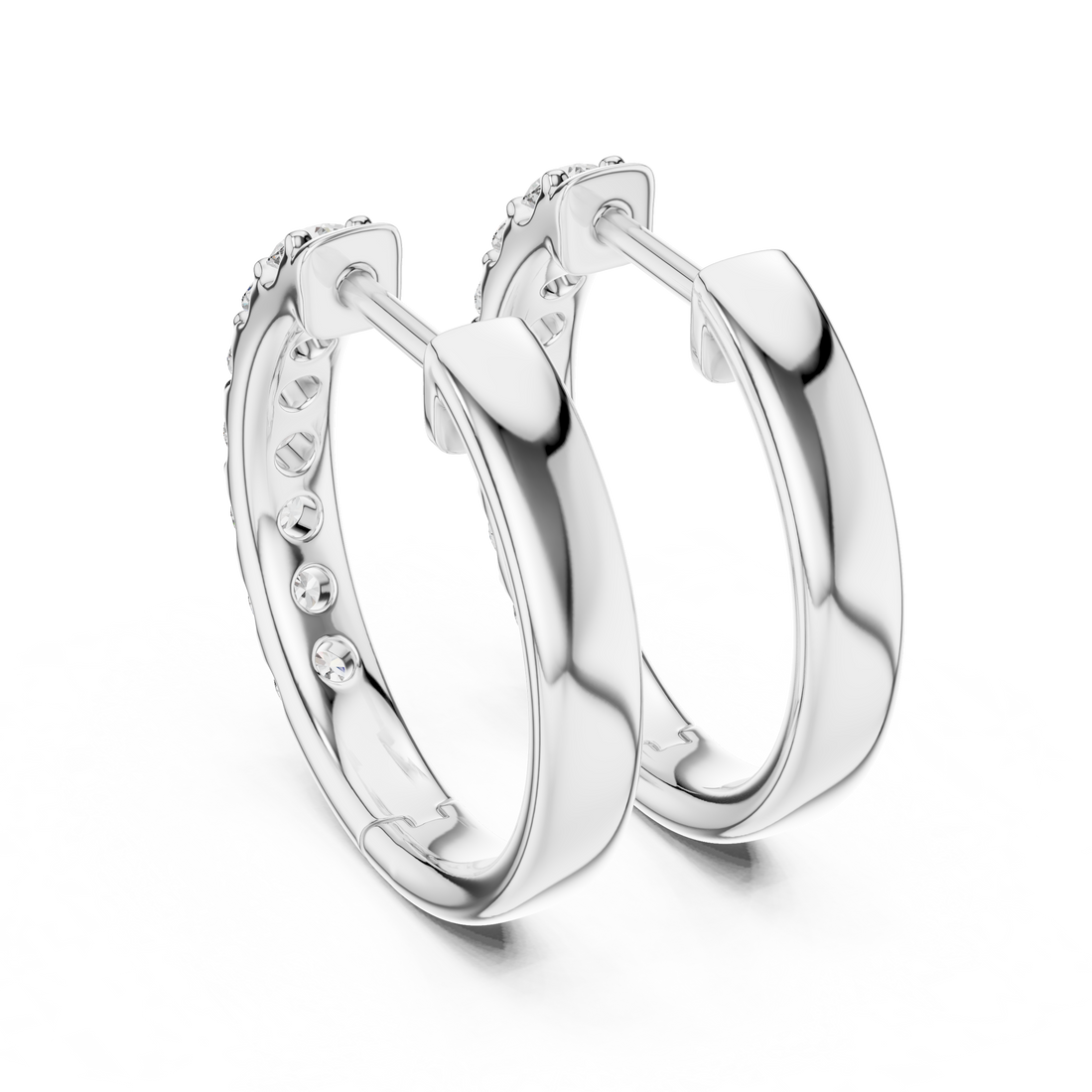 Aurora Round Lab-Grown Diamond Hoop Earrings