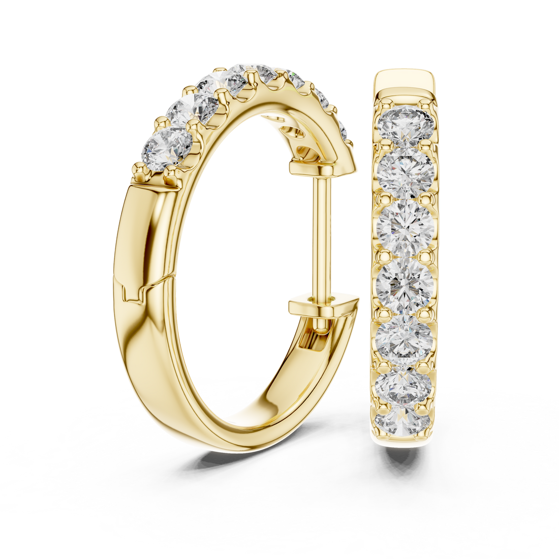 Aurora Round Lab-Grown Diamond Hoop Earrings