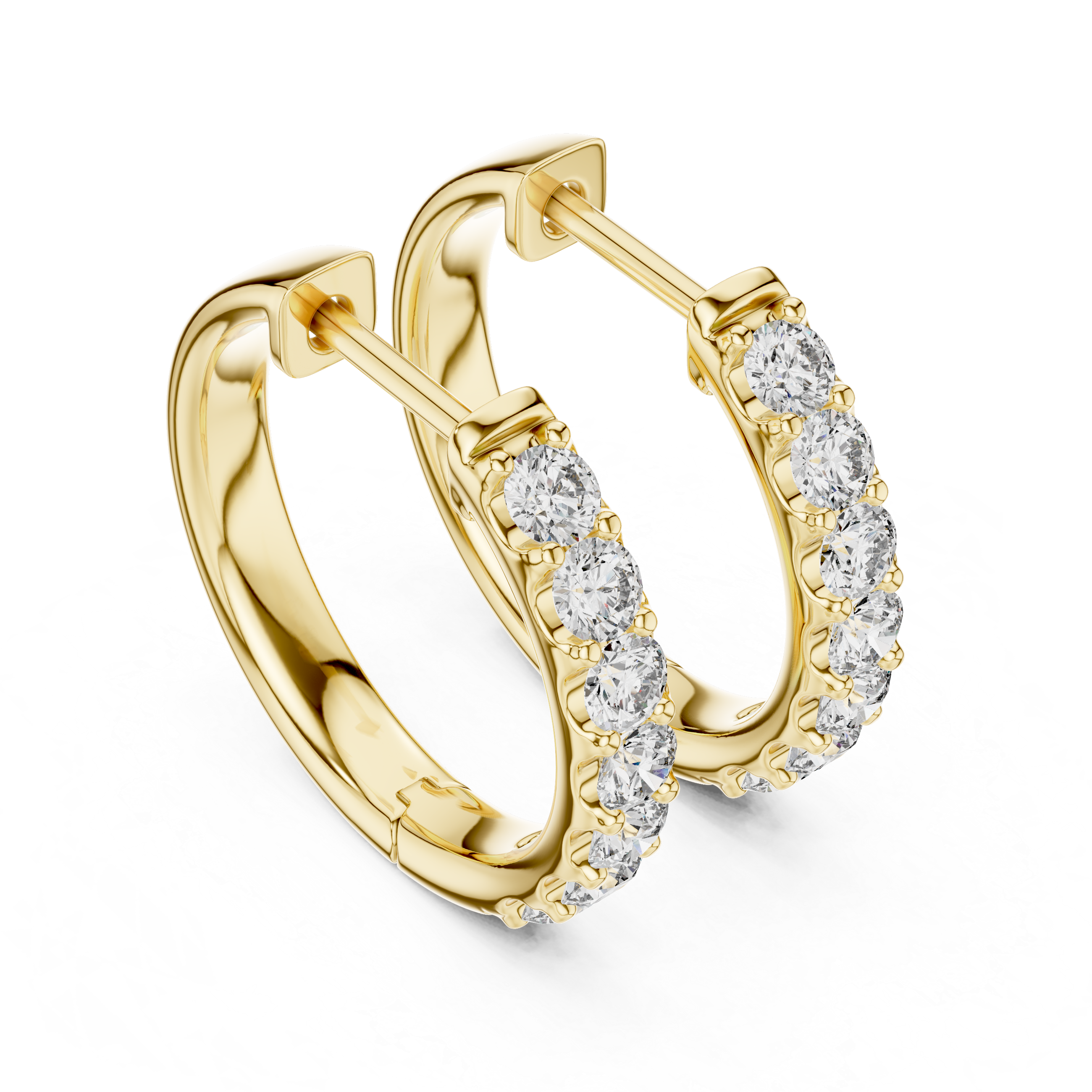 Aurora Round Lab-Grown Diamond Hoop Earrings