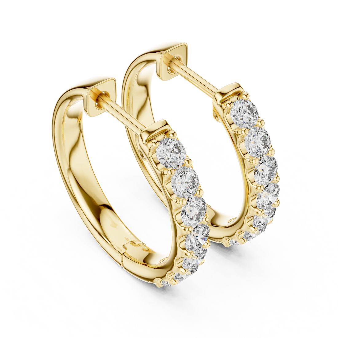 Aurora Round Lab-Grown Diamond Hoop Earrings