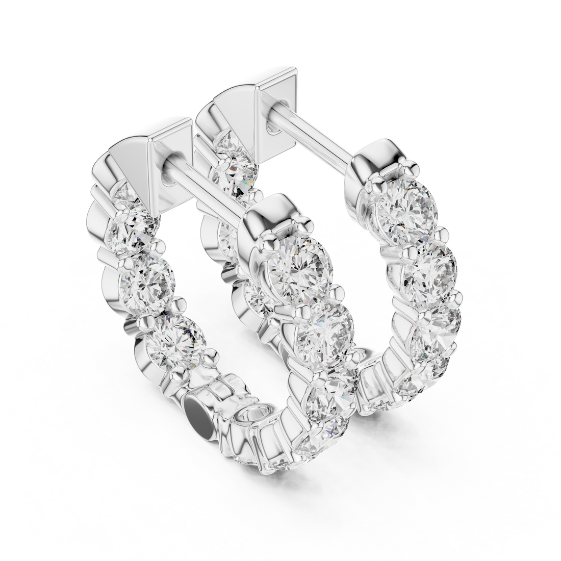 Celestia Round Lab-Grown Diamond Hoop Earrings