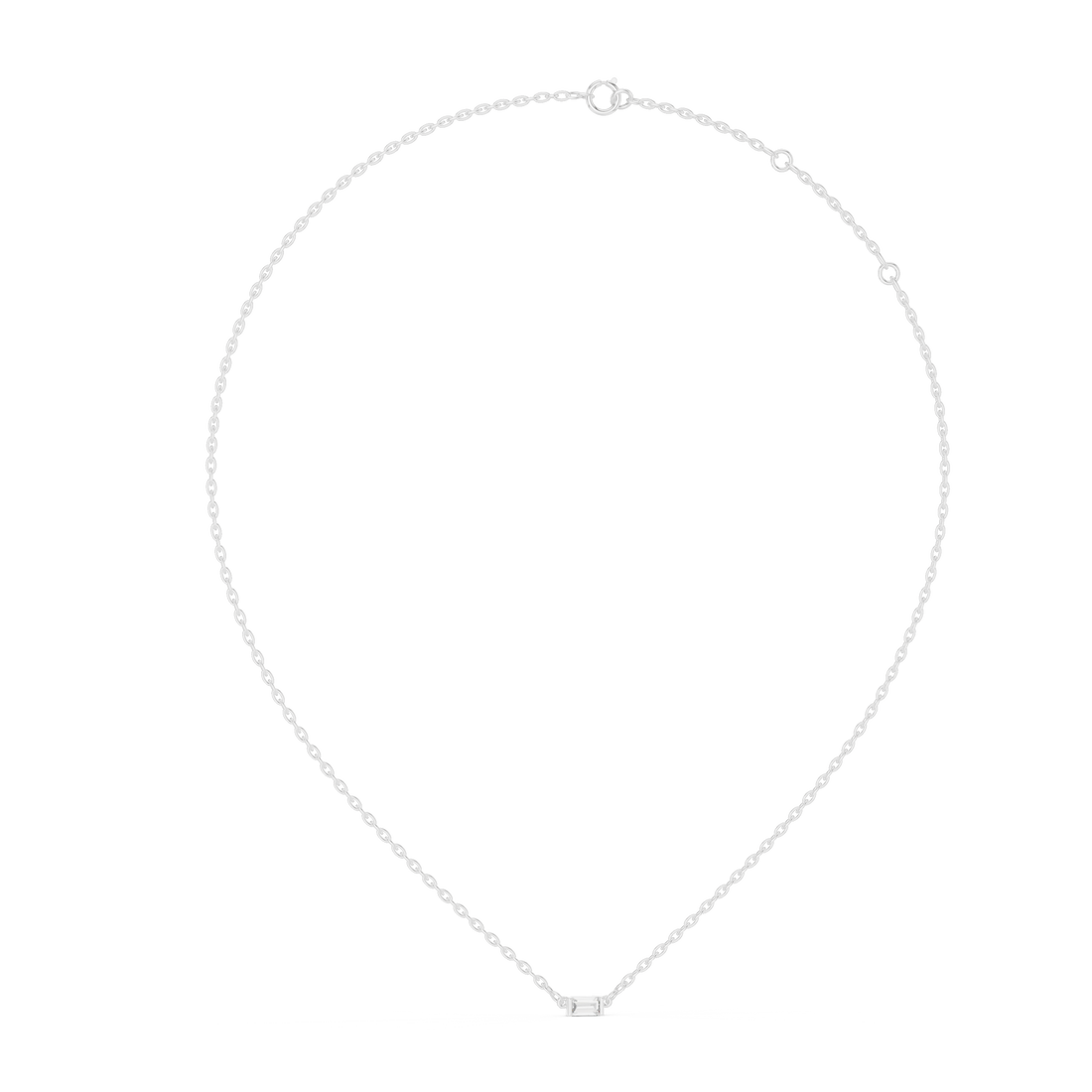 Minimal Gold Chain Necklace with Baguette Pendant