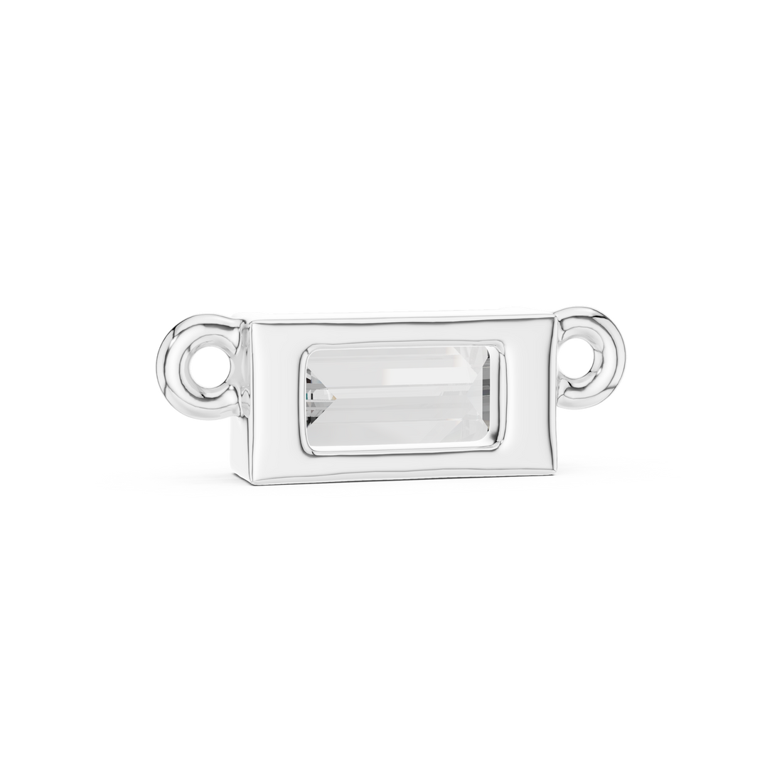 Minimal Gold Chain Necklace with Baguette Pendant