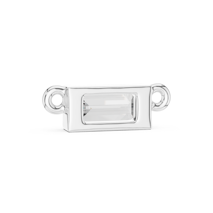 Minimal Gold Chain Necklace with Baguette Pendant