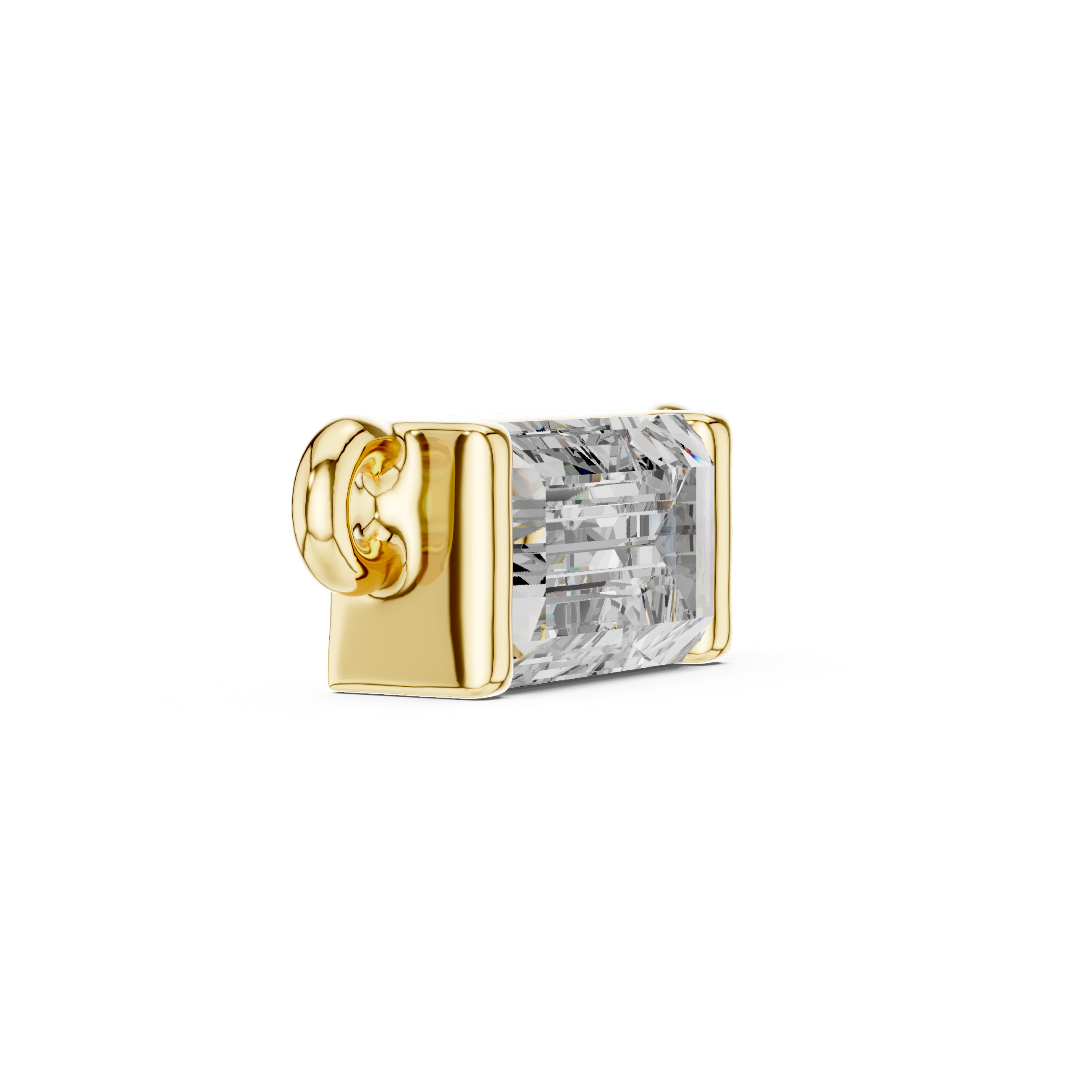 Minimal Gold Chain Necklace with Baguette Pendant