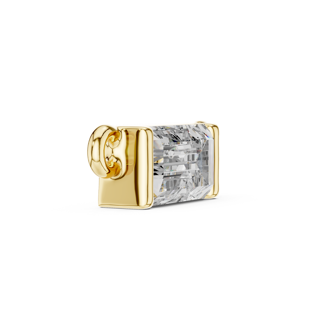 Minimal Gold Chain Necklace with Baguette Pendant