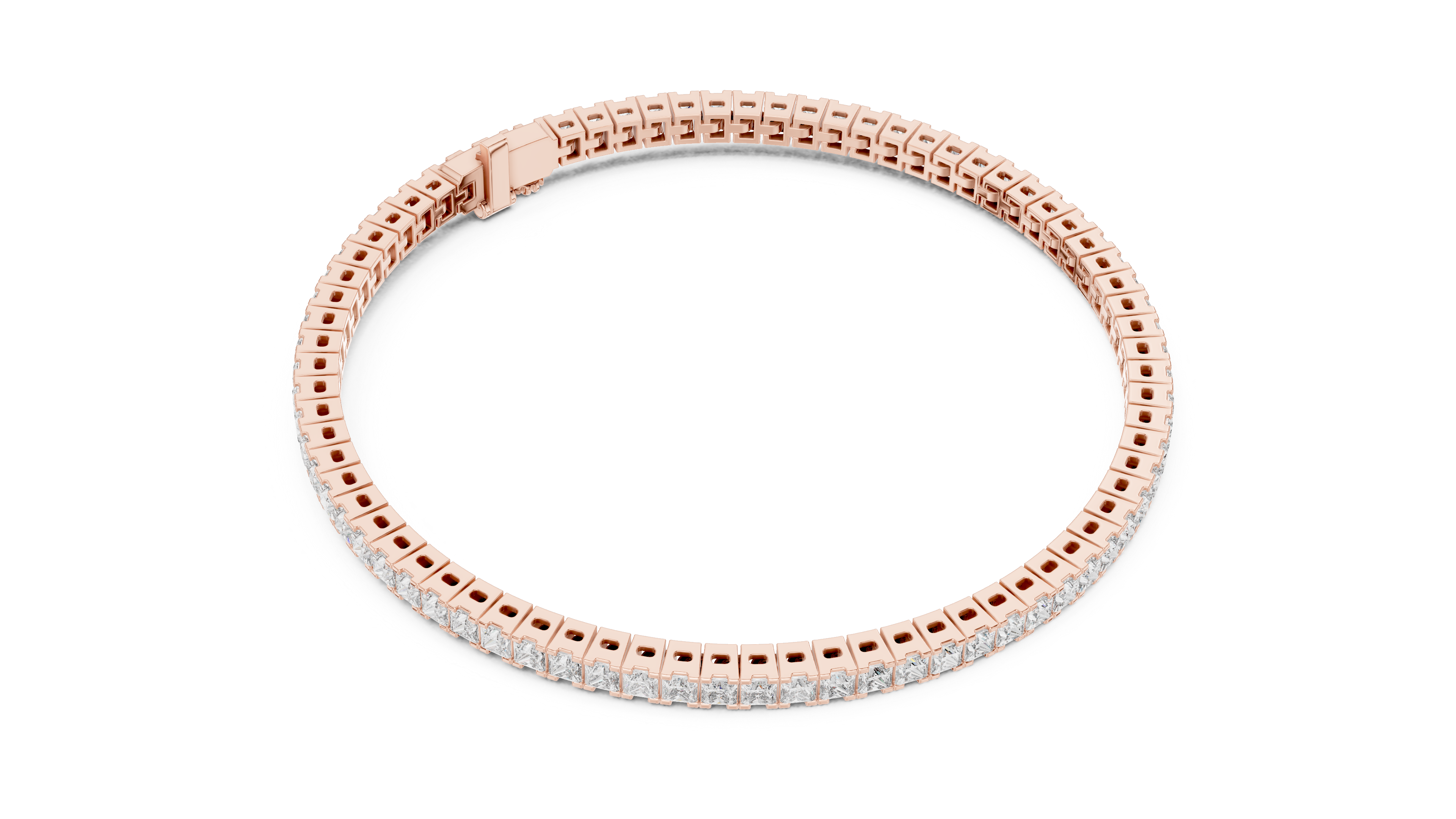 Princess-Cut Diamond Tennis Bracelet
