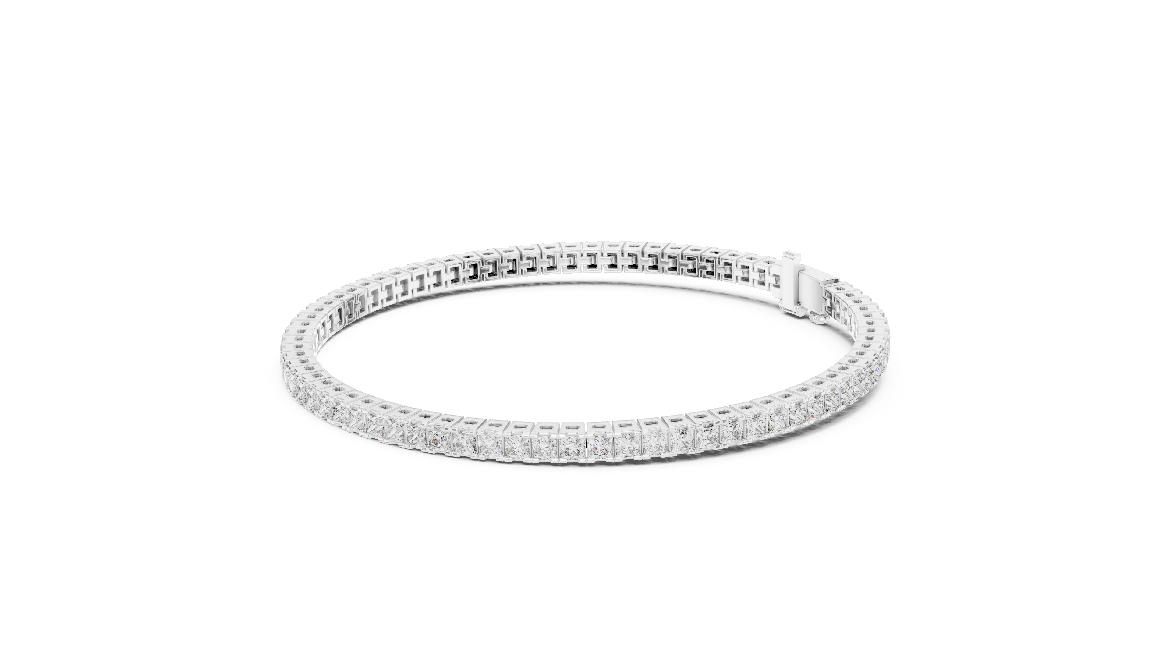 Princess-Cut Diamond Tennis Bracelet