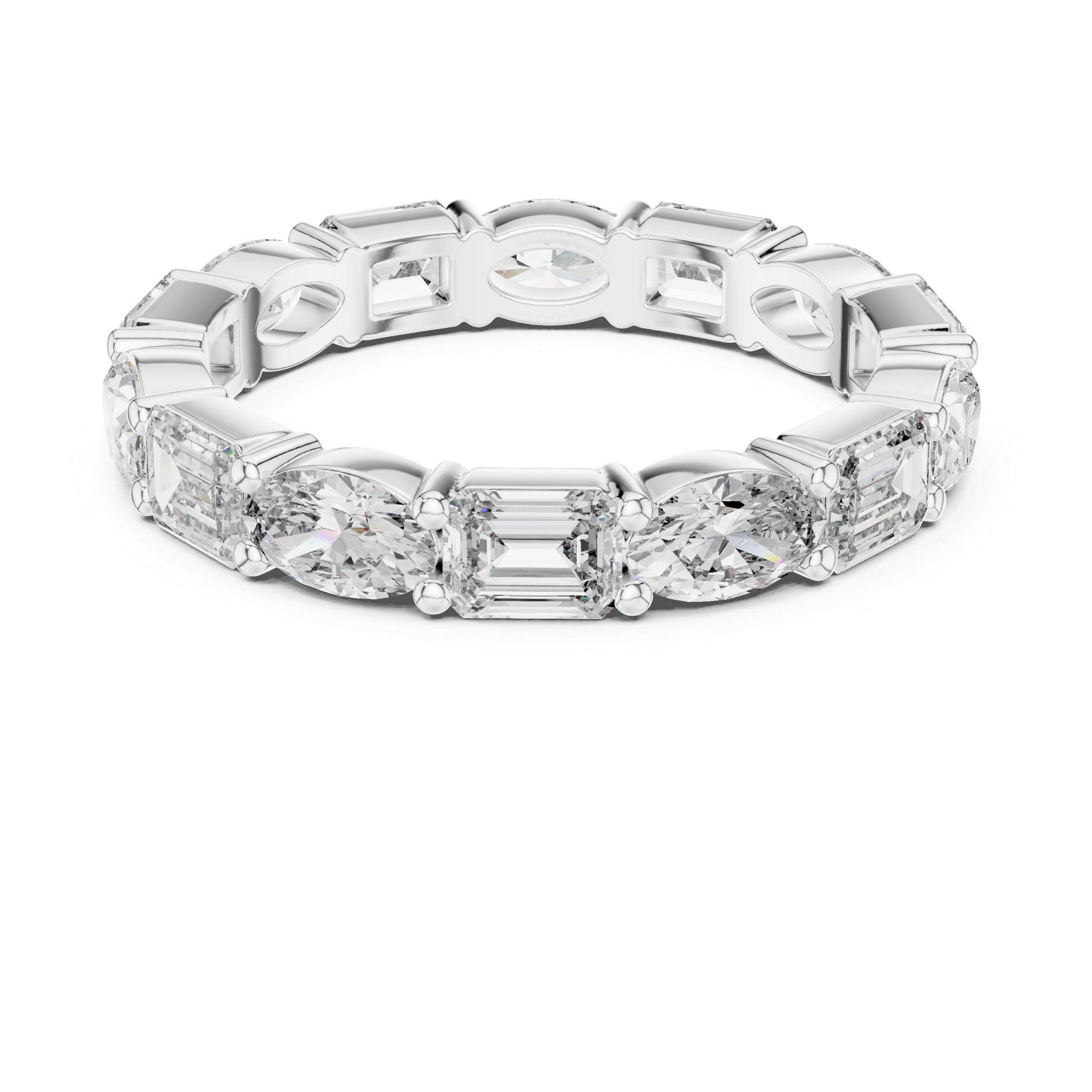 Emerald & Oval Lab-Grown Diamond Eternity Band