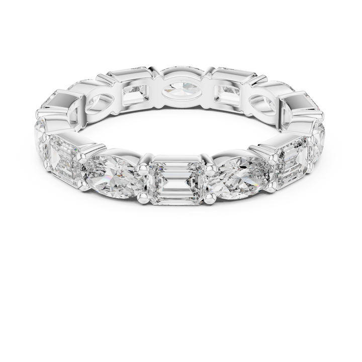 Emerald & Oval Lab-Grown Diamond Eternity Band