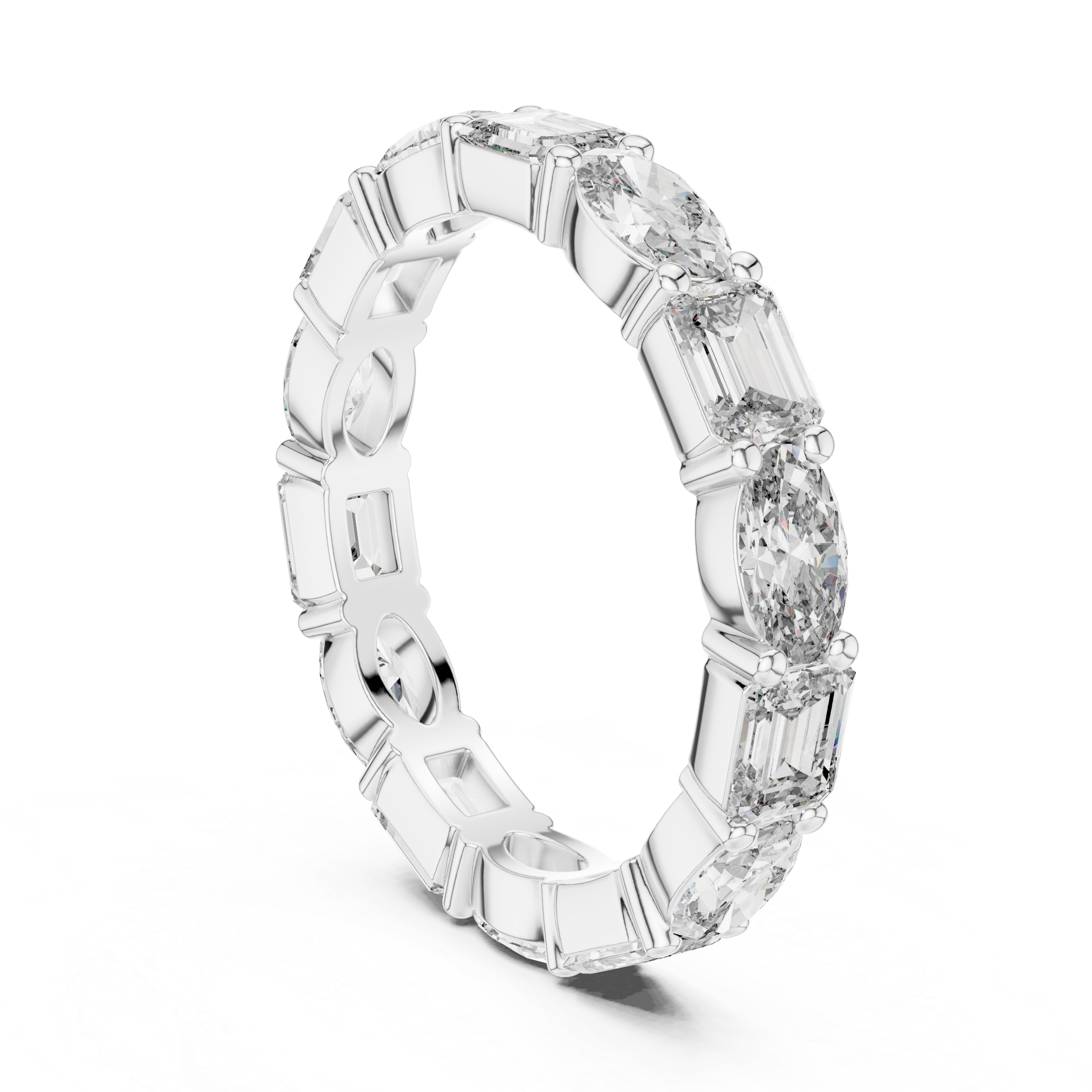 Emerald & Oval Lab-Grown Diamond Eternity Band