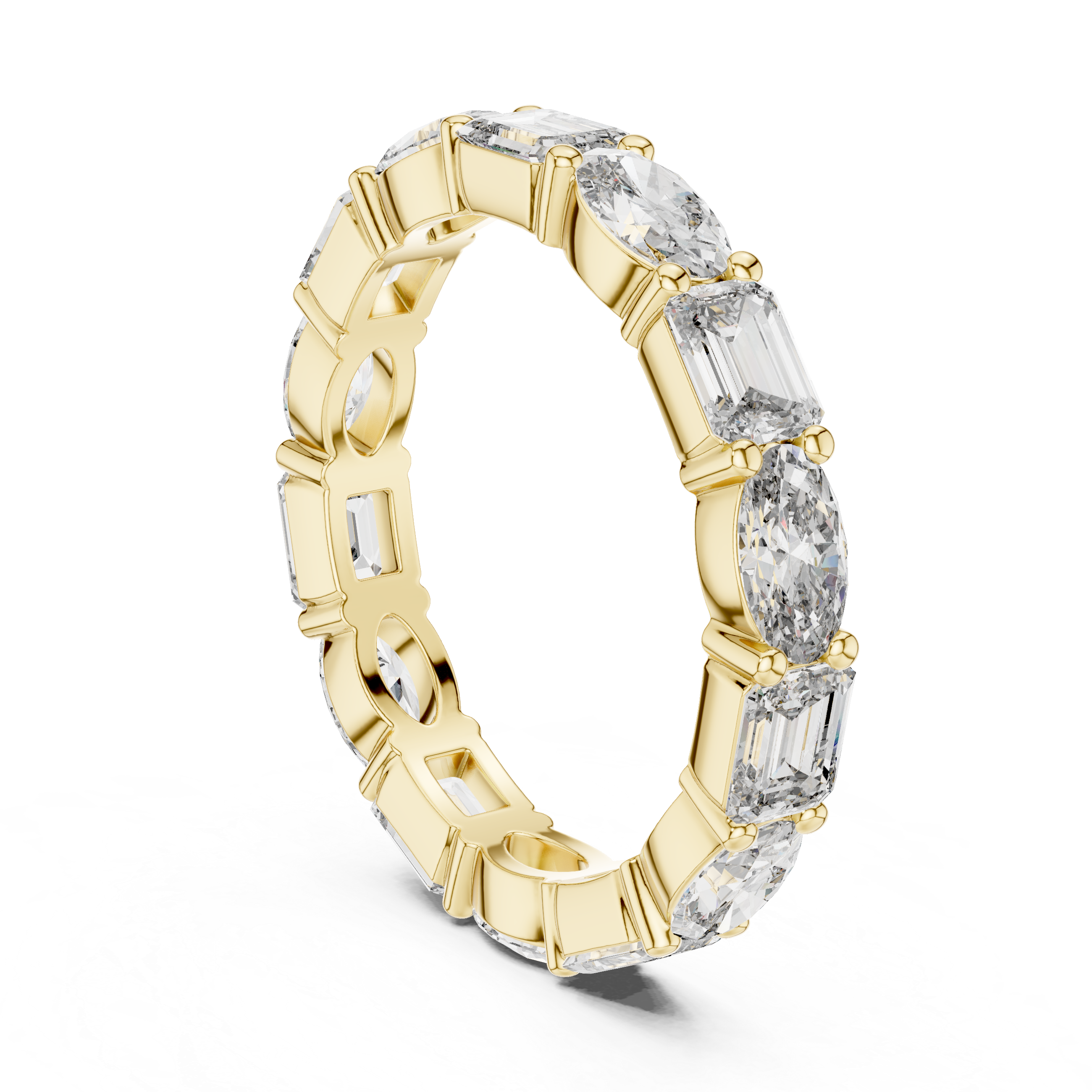 Emerald & Oval Lab-Grown Diamond Eternity Band