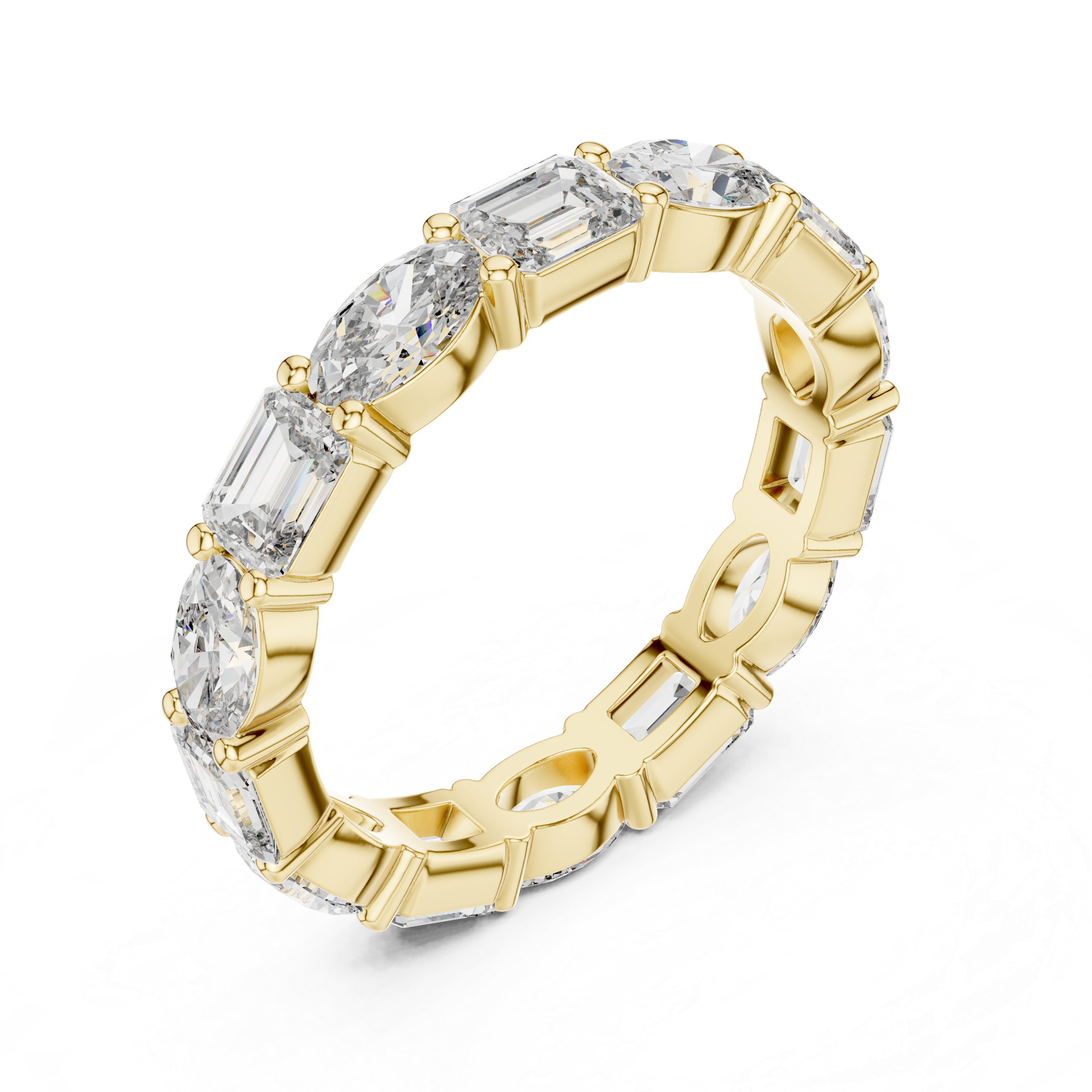 Emerald & Oval Lab-Grown Diamond Eternity Band