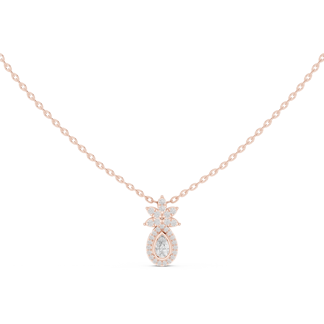 Pear Halo Lab-Grown Diamond Pendant