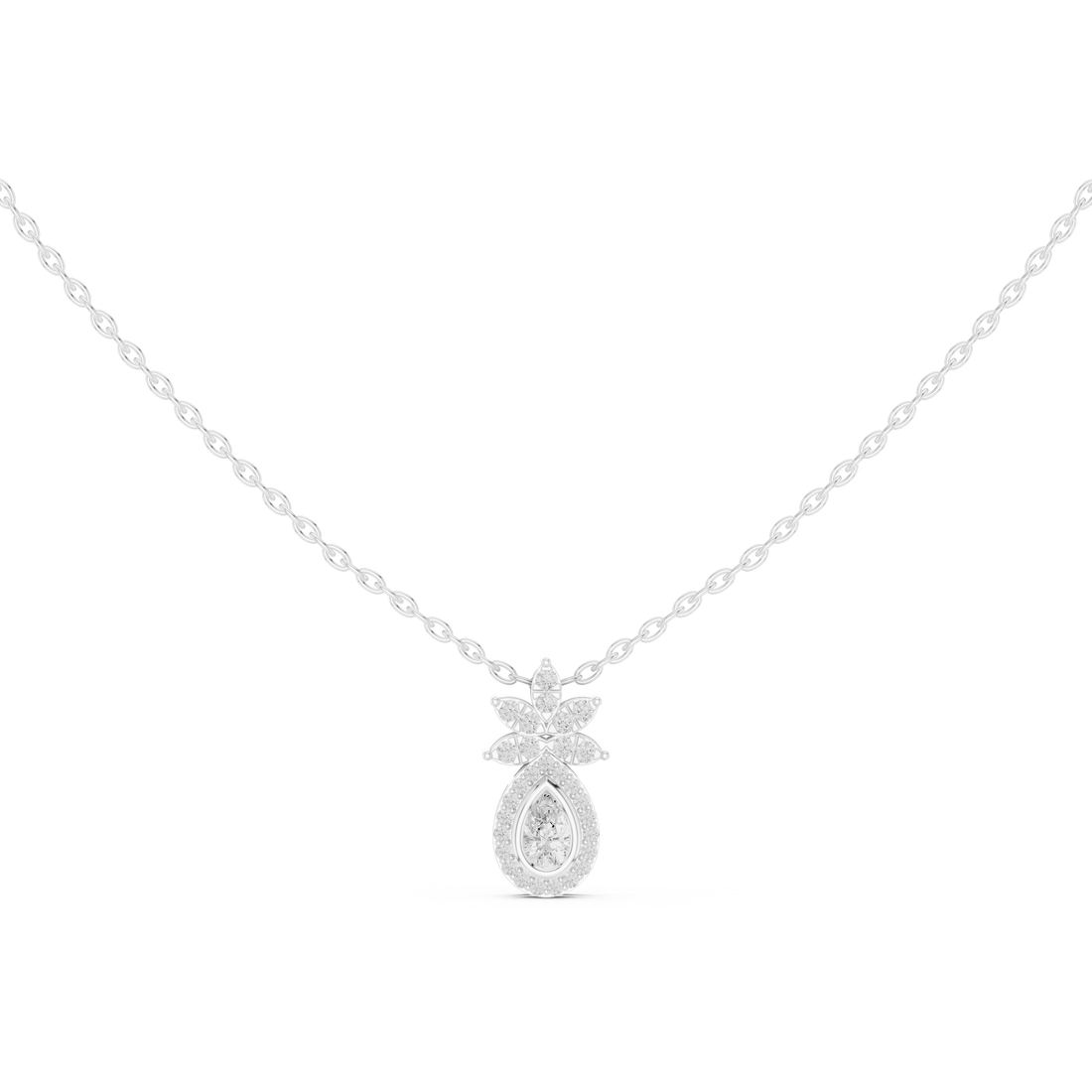 Pear Halo Lab-Grown Diamond Pendant
