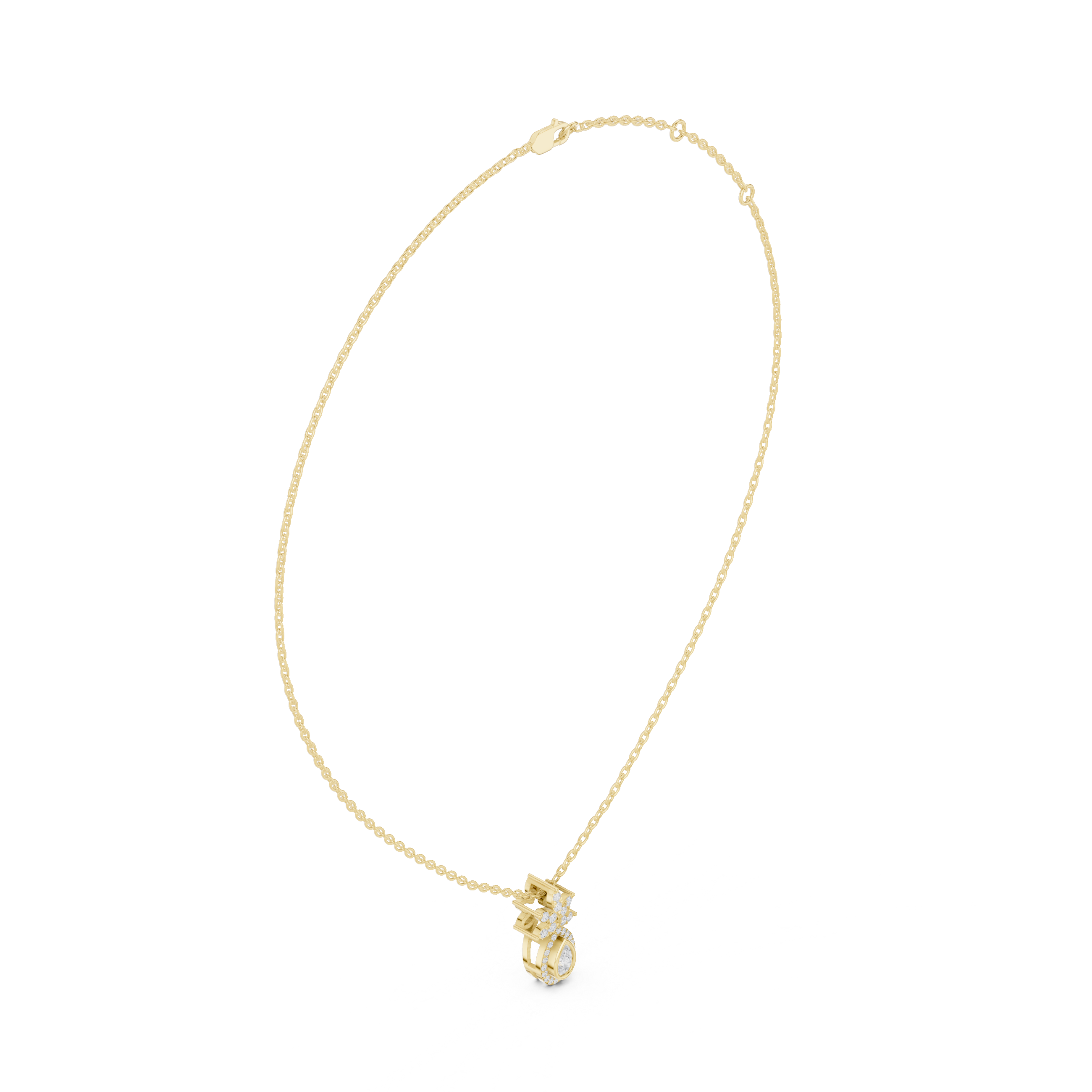 Pear Halo Lab-Grown Diamond Pendant