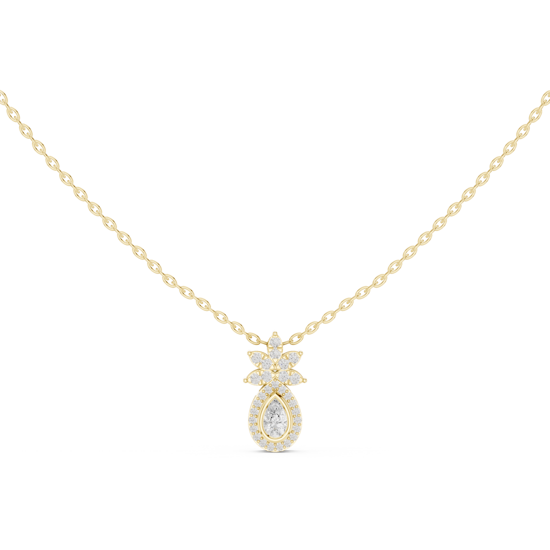 Pear Halo Lab-Grown Diamond Pendant