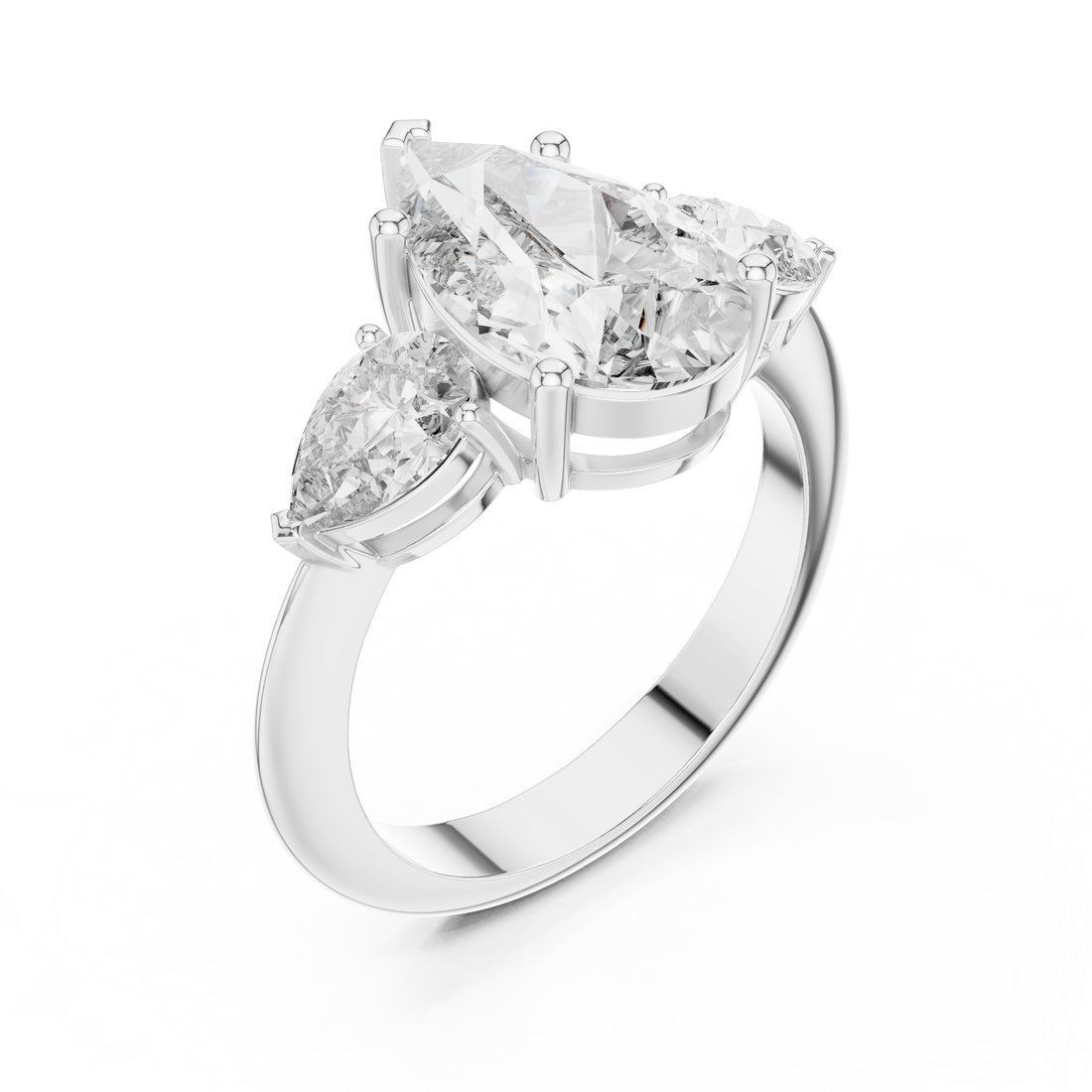 Pear Three-Stone Lab-Grown Diamond Ring