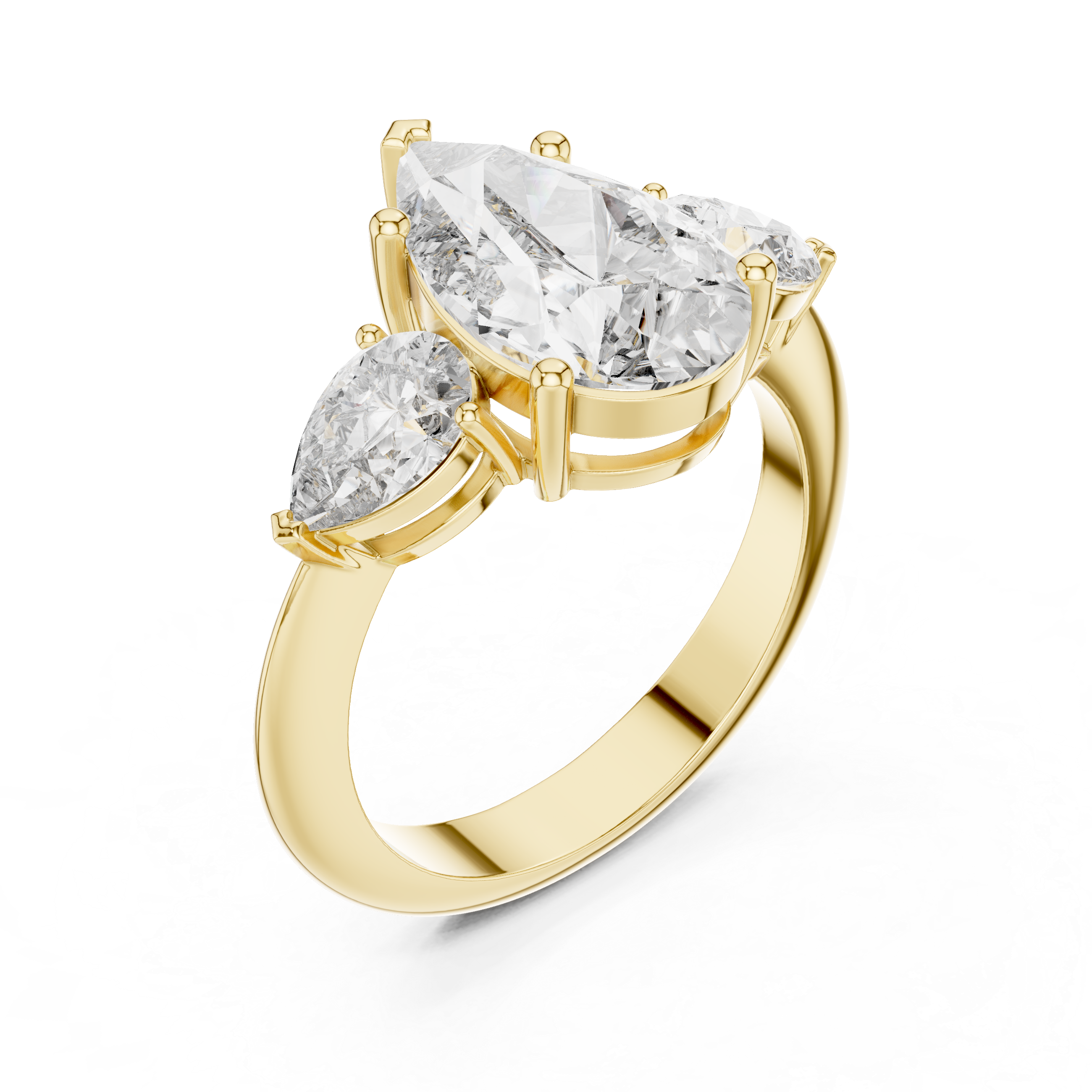 Pear Three-Stone Lab-Grown Diamond Ring