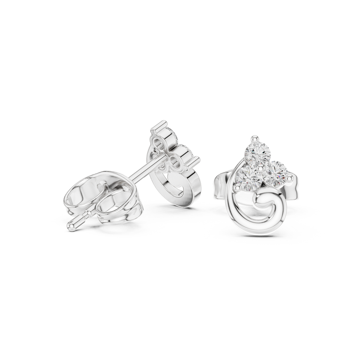 Trinity Swirl Lab-Grown Diamond Stud Earrings