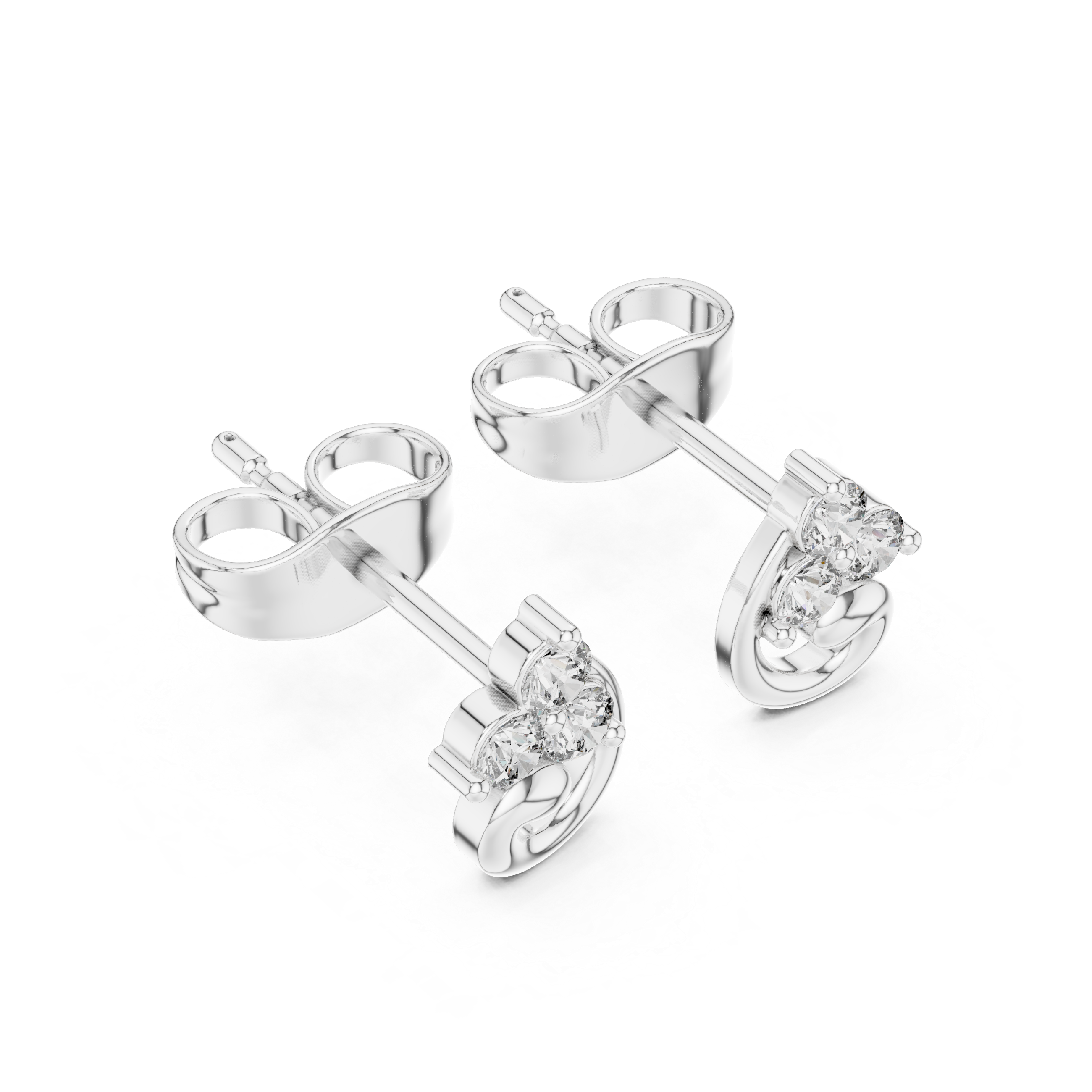 Trinity Swirl Lab-Grown Diamond Stud Earrings