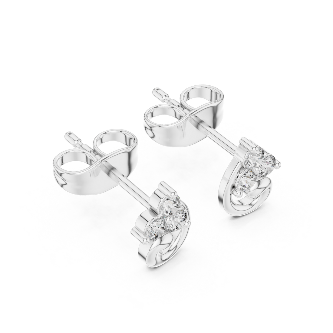 Trinity Swirl Lab-Grown Diamond Stud Earrings