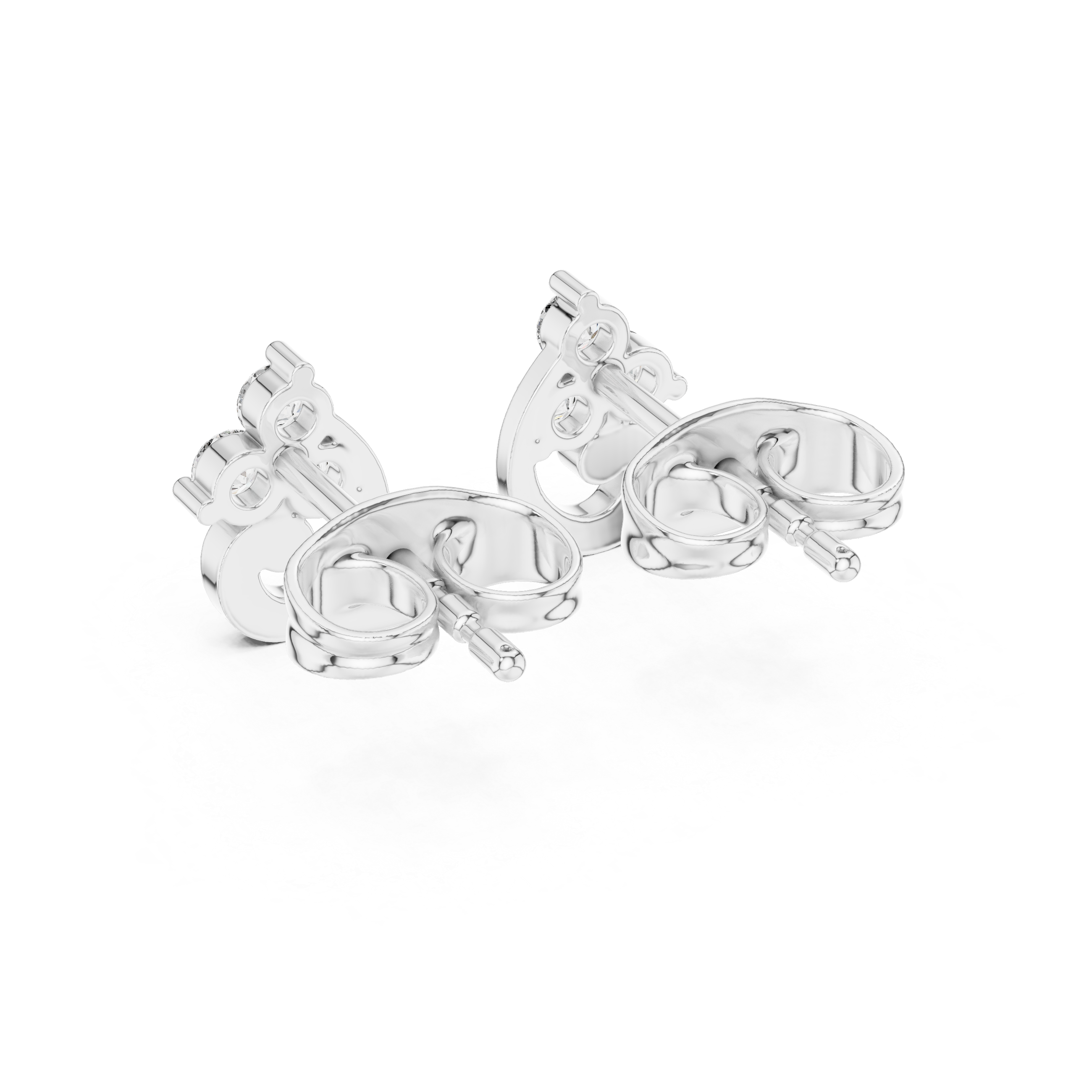 Trinity Swirl Lab-Grown Diamond Stud Earrings