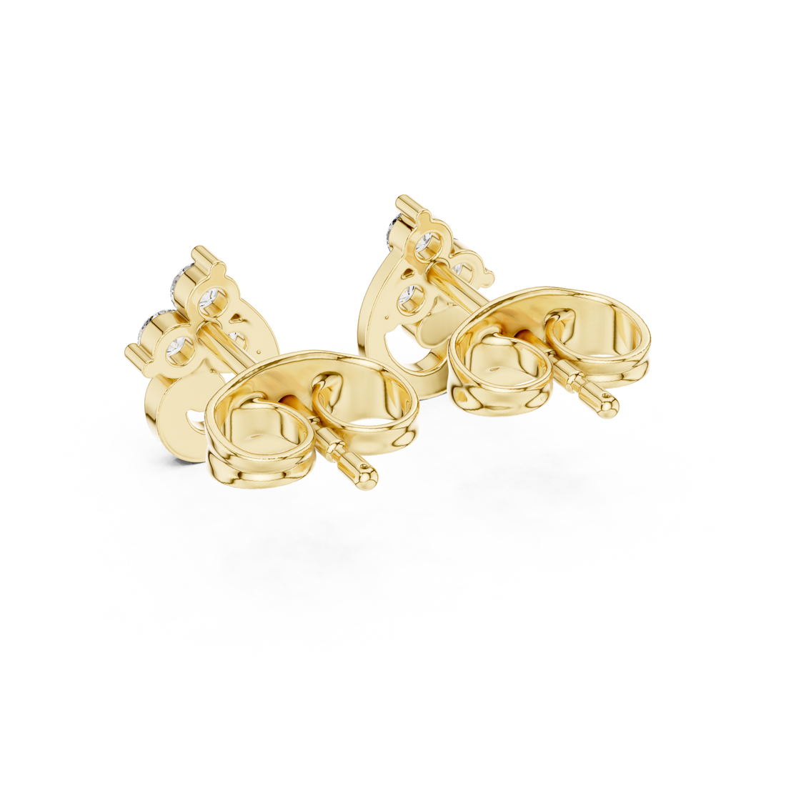 Trinity Swirl Lab-Grown Diamond Stud Earrings