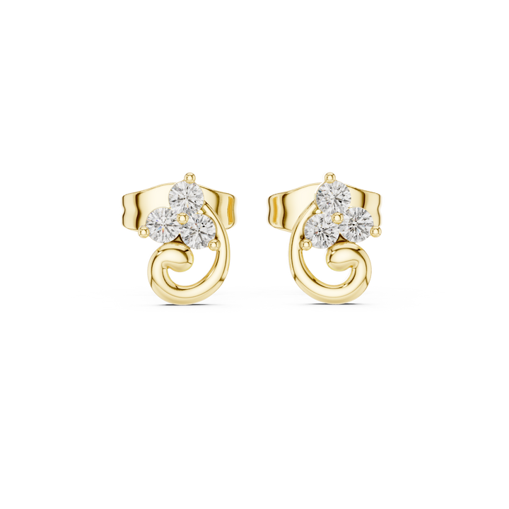 Trinity Swirl Lab-Grown Diamond Stud Earrings