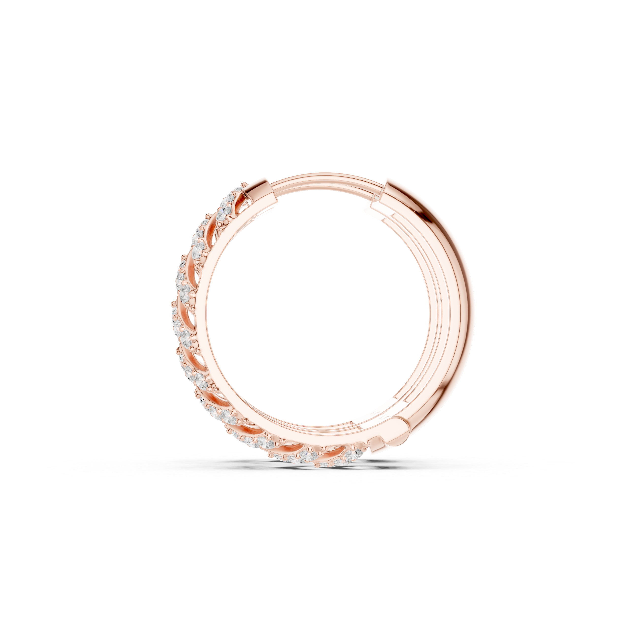 Golden Chevron Luxe Lab-Grown Diamond Hoop Earrings