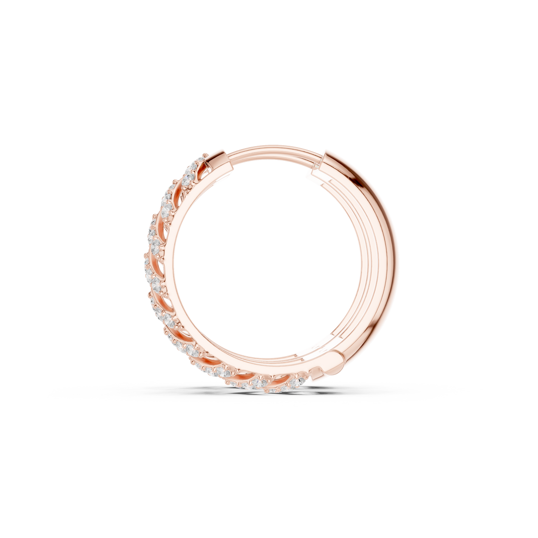 Golden Chevron Luxe Lab-Grown Diamond Hoop Earrings