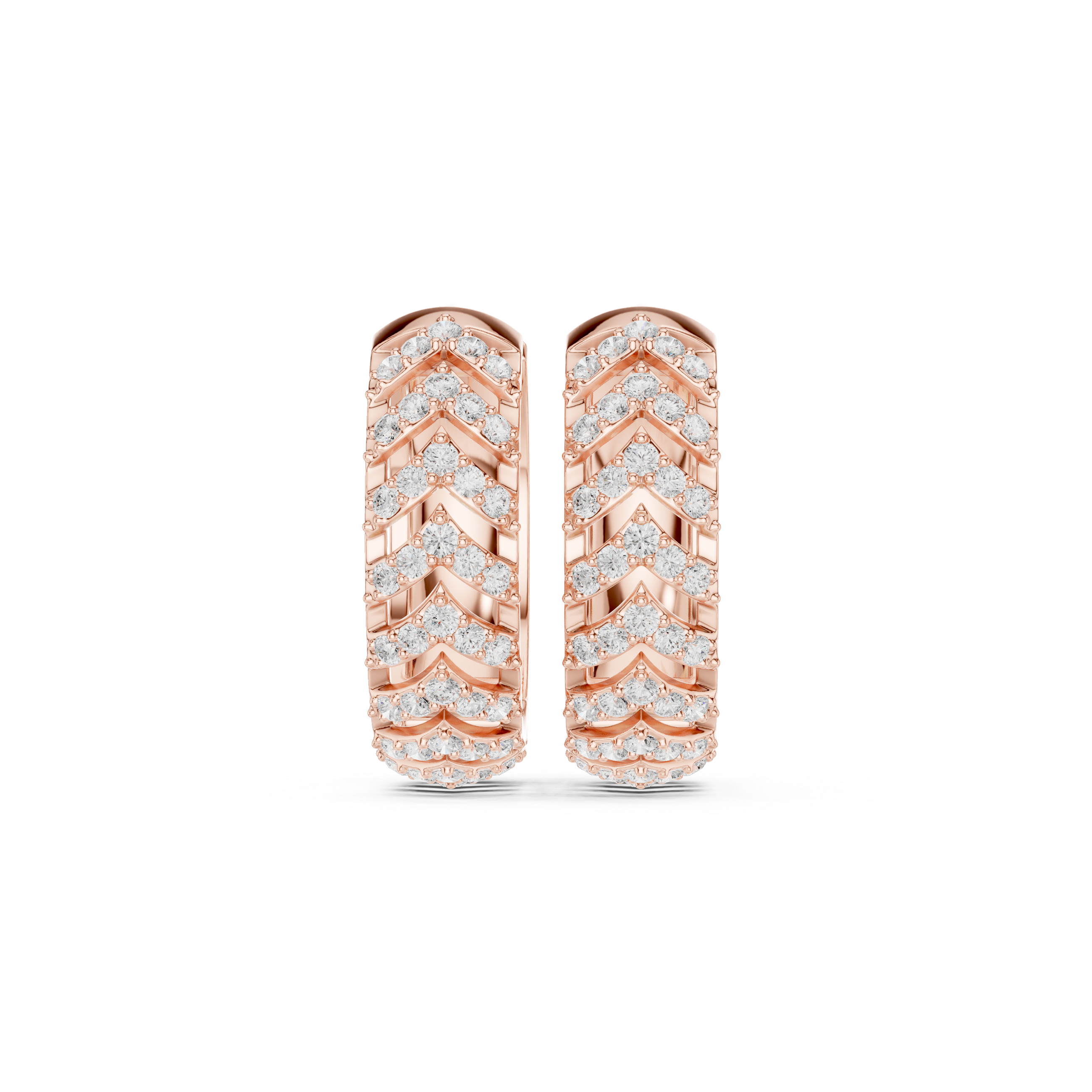 Golden Chevron Luxe Lab-Grown Diamond Hoop Earrings