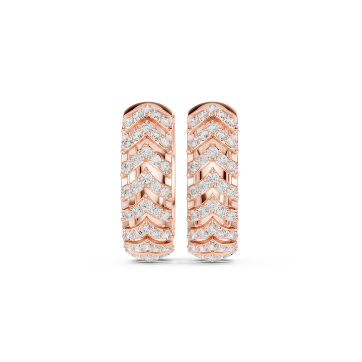 Golden Chevron Luxe Lab-Grown Diamond Hoop Earrings