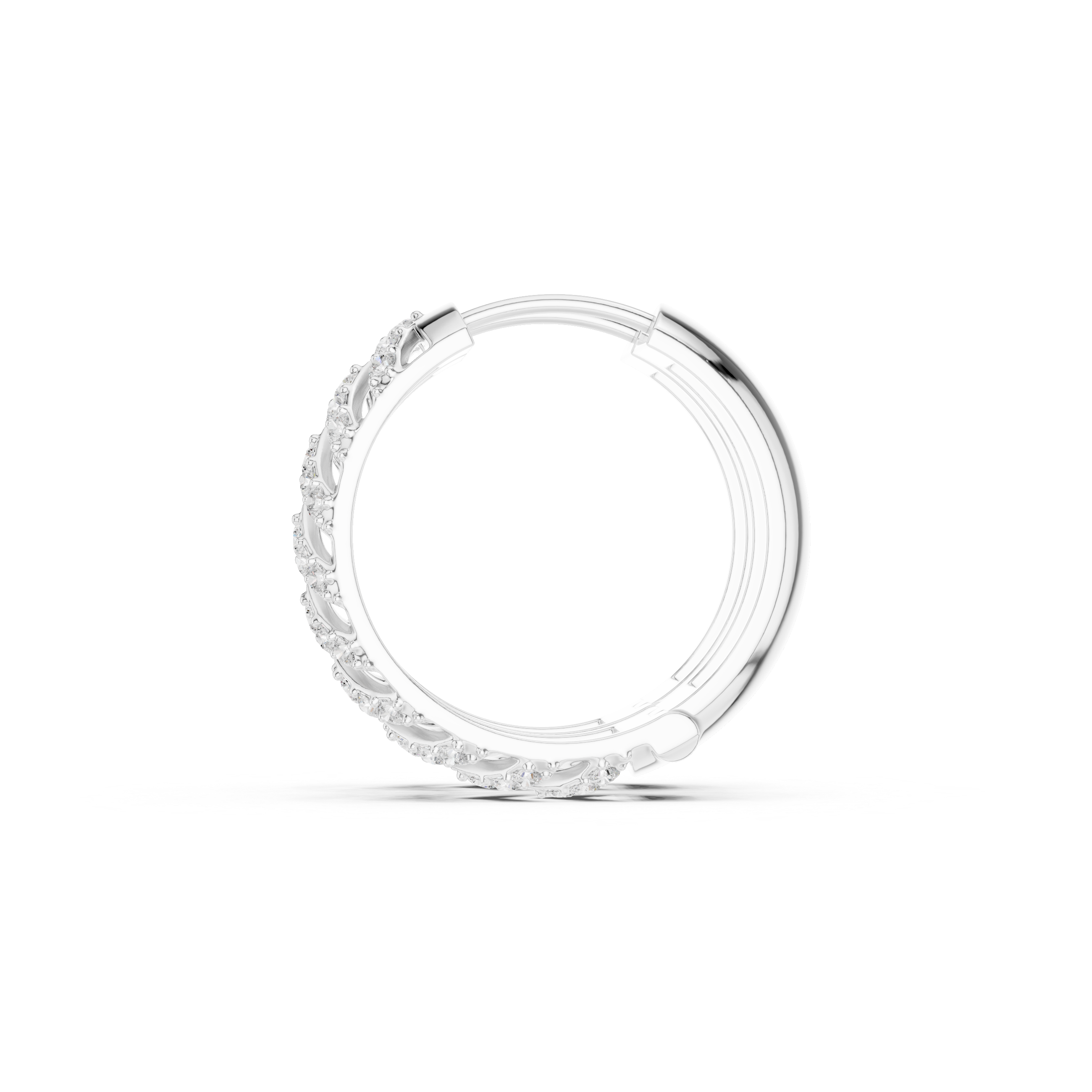 Golden Chevron Luxe Lab-Grown Diamond Hoop Earrings