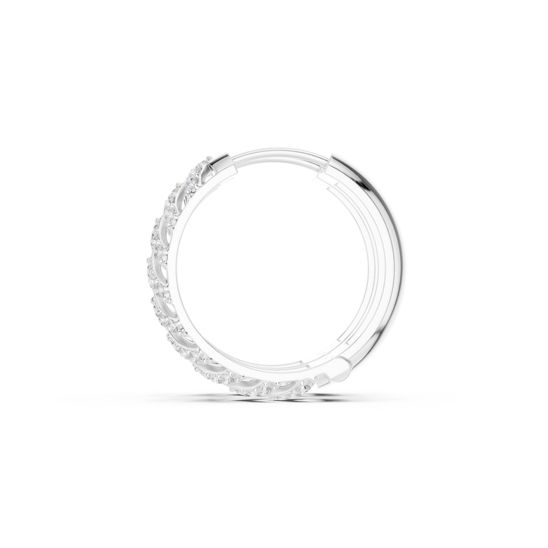 Golden Chevron Luxe Lab-Grown Diamond Hoop Earrings