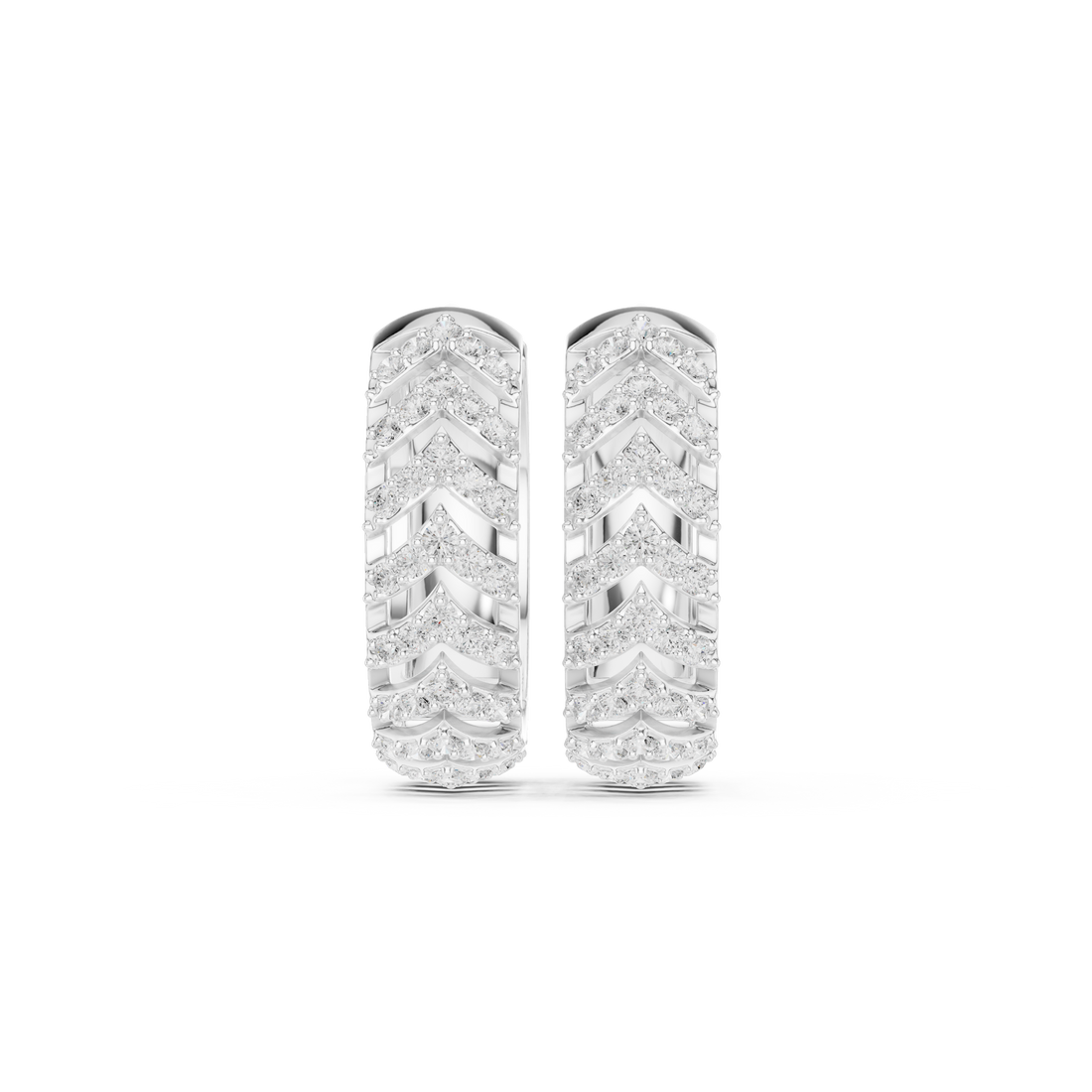 Golden Chevron Luxe Lab-Grown Diamond Hoop Earrings