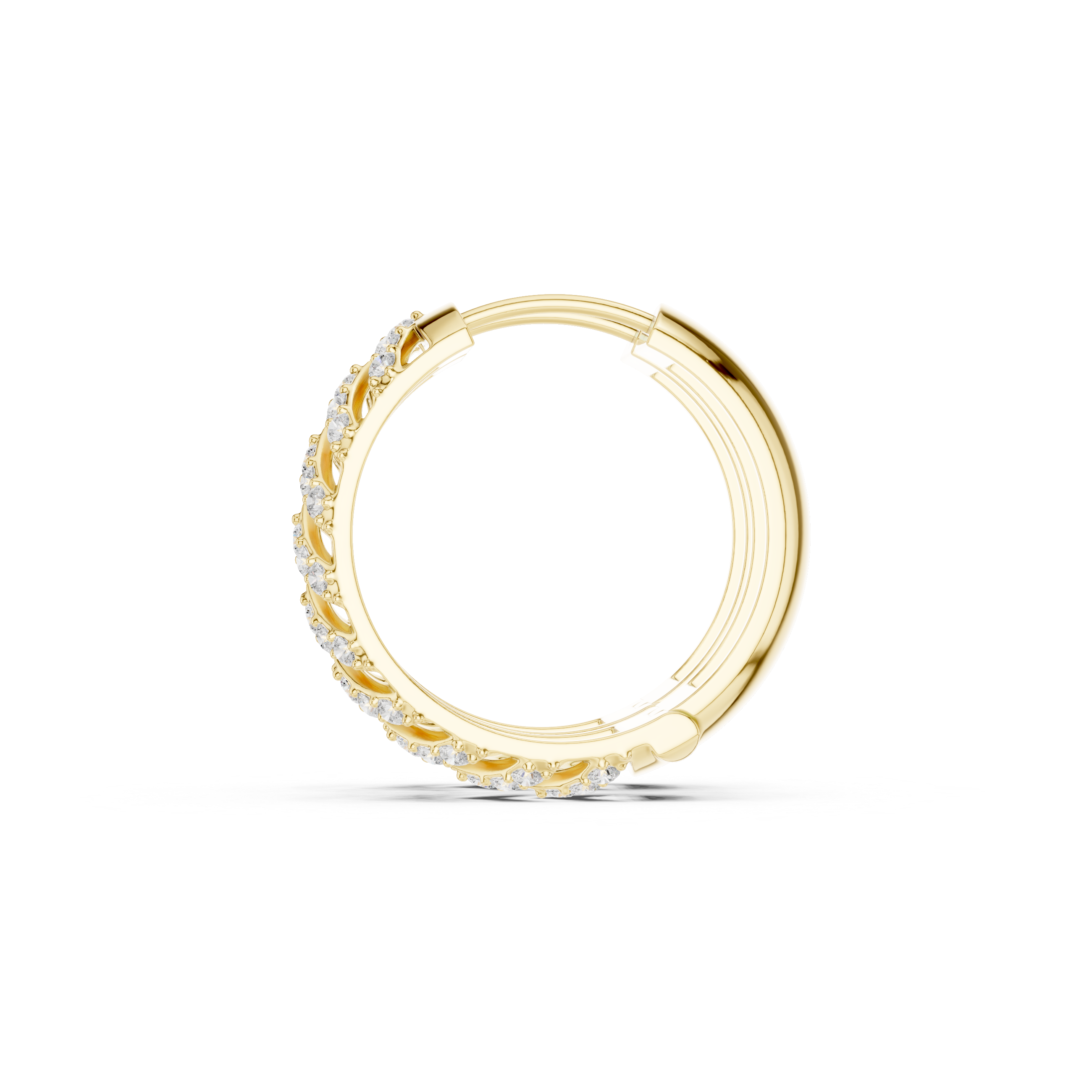 Golden Chevron Luxe Lab-Grown Diamond Hoop Earrings