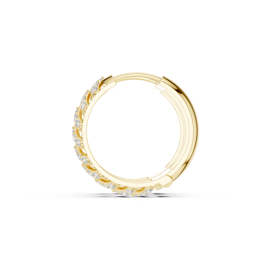 Golden Chevron Luxe Lab-Grown Diamond Hoop Earrings