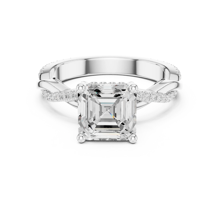 TheJada Twilight Crisscross Asscher Diamond Pavé Ring
