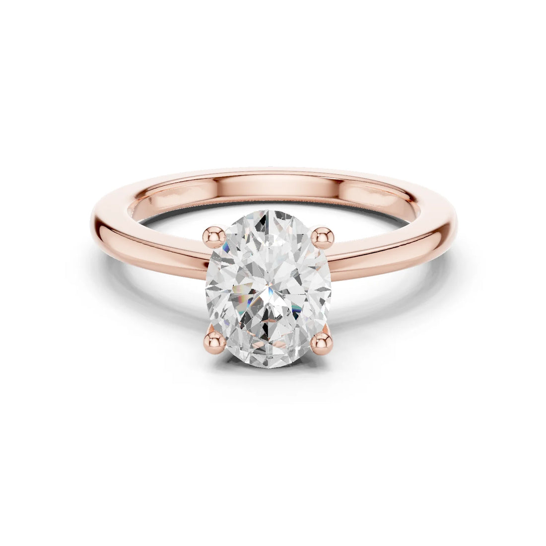 Celestial Oval Brilliance Diamond Ring in Rose Gold with Oval Diamond