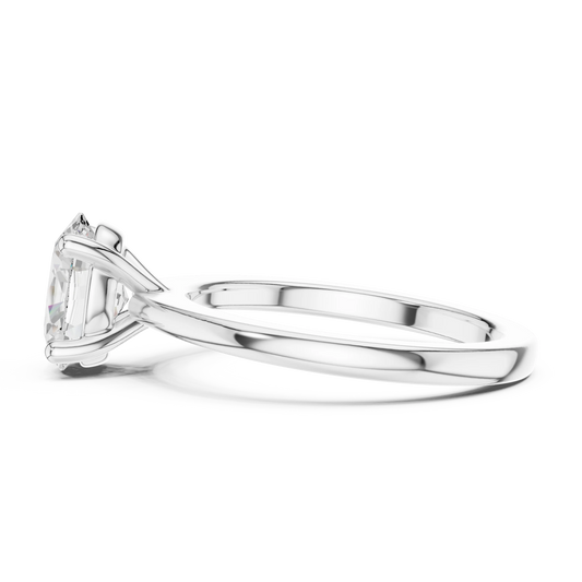 Celestial Oval Brilliance Diamond Ring White Gold Side View Oval Diamond
