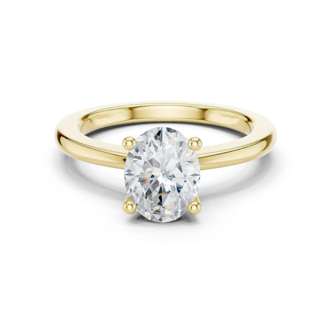 Celestial Oval Brilliance Diamond Ring in Yellow Gold with Oval Diamond