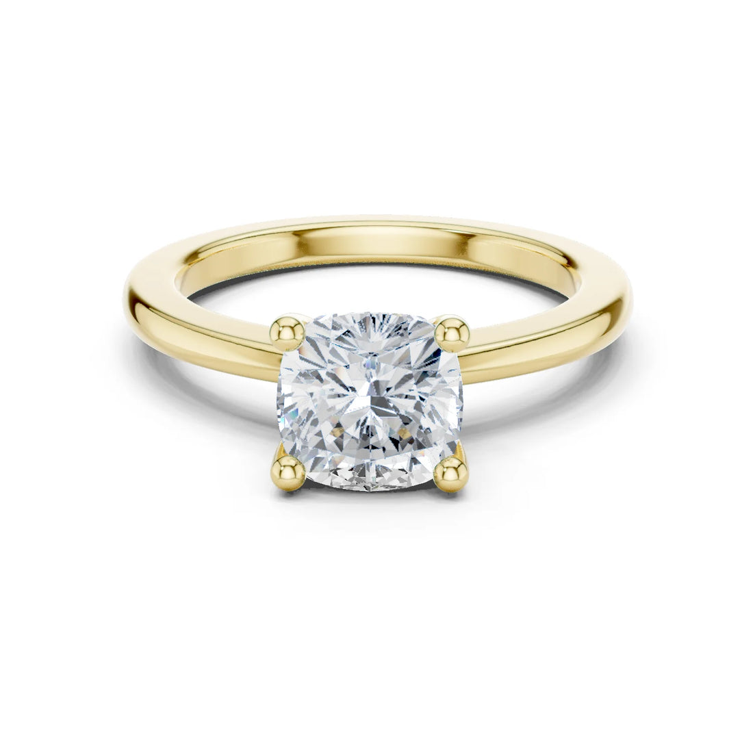 Classic Brilliance Cushion Cut Diamond Ring in Yellow Gold, Australia