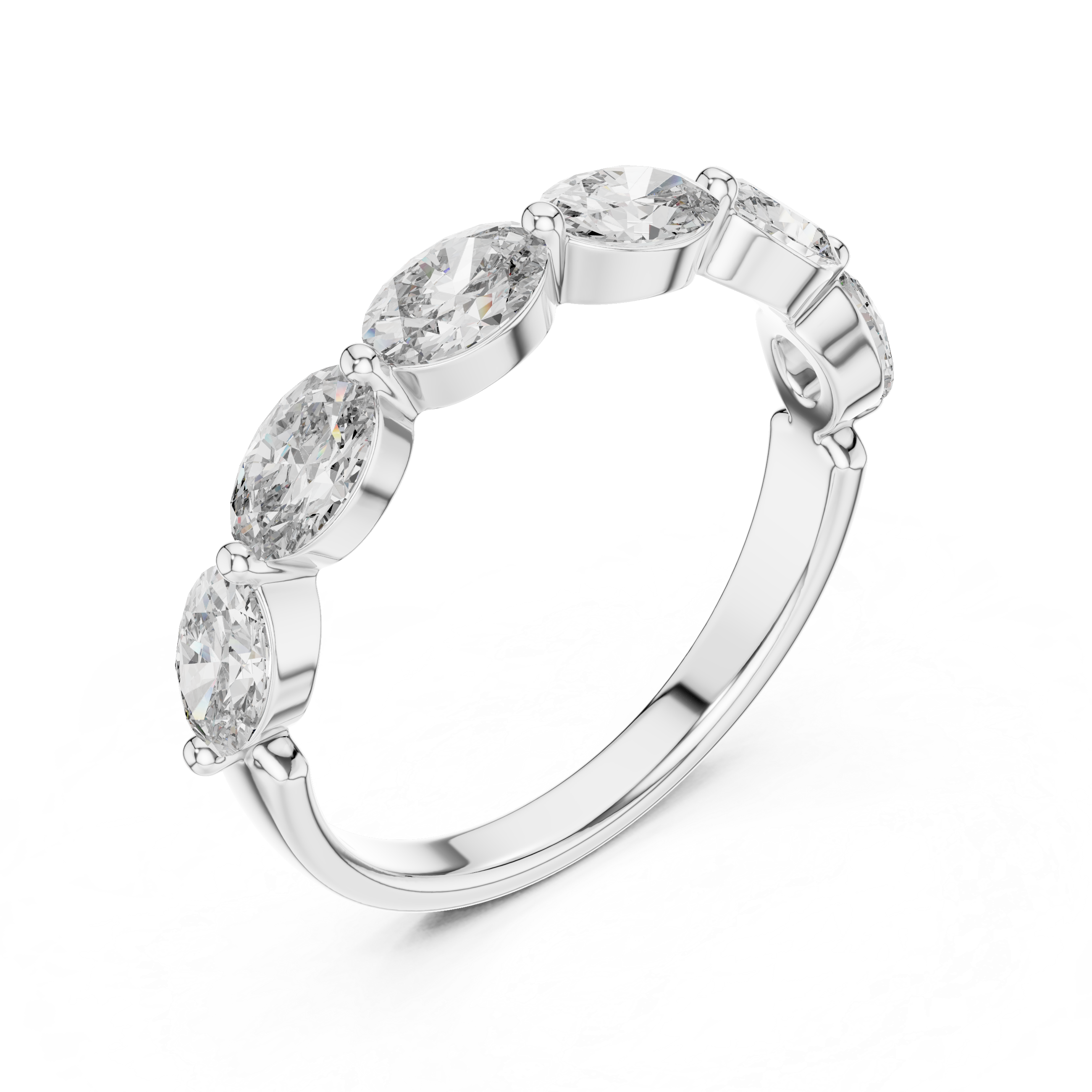 Elegant Gold-Tone Oval Crystal Eternity Ring