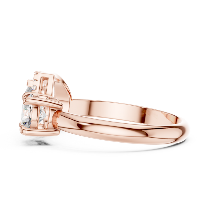 Luxury Gold-Tone Dual Crystal Halo Ring