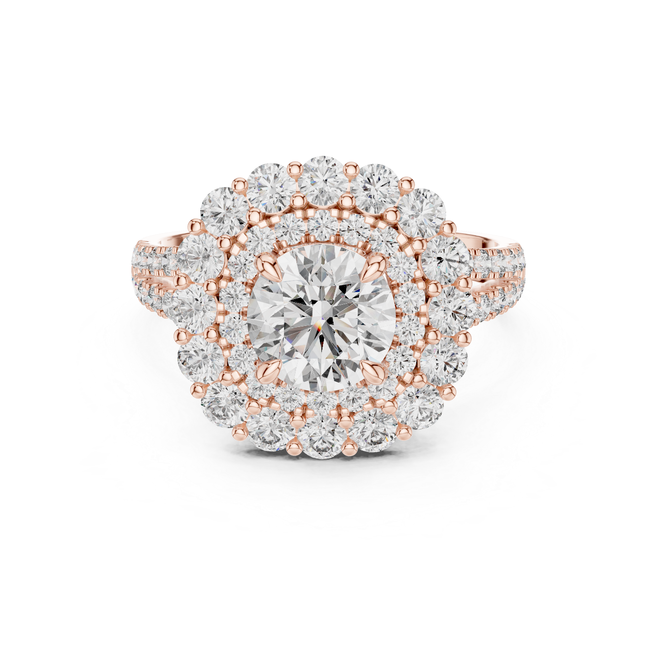 Radiant Bloom Halo Diamond Ring