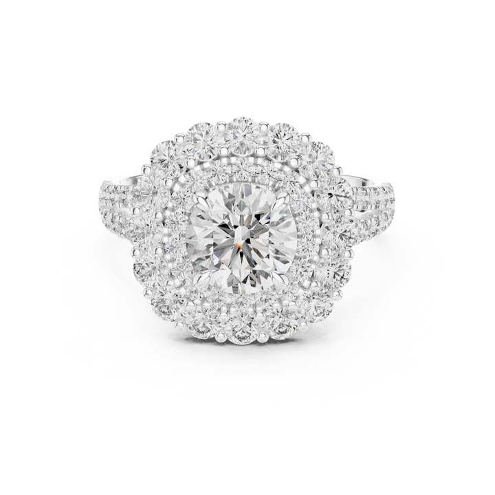 Radiant Bloom Halo Diamond Ring