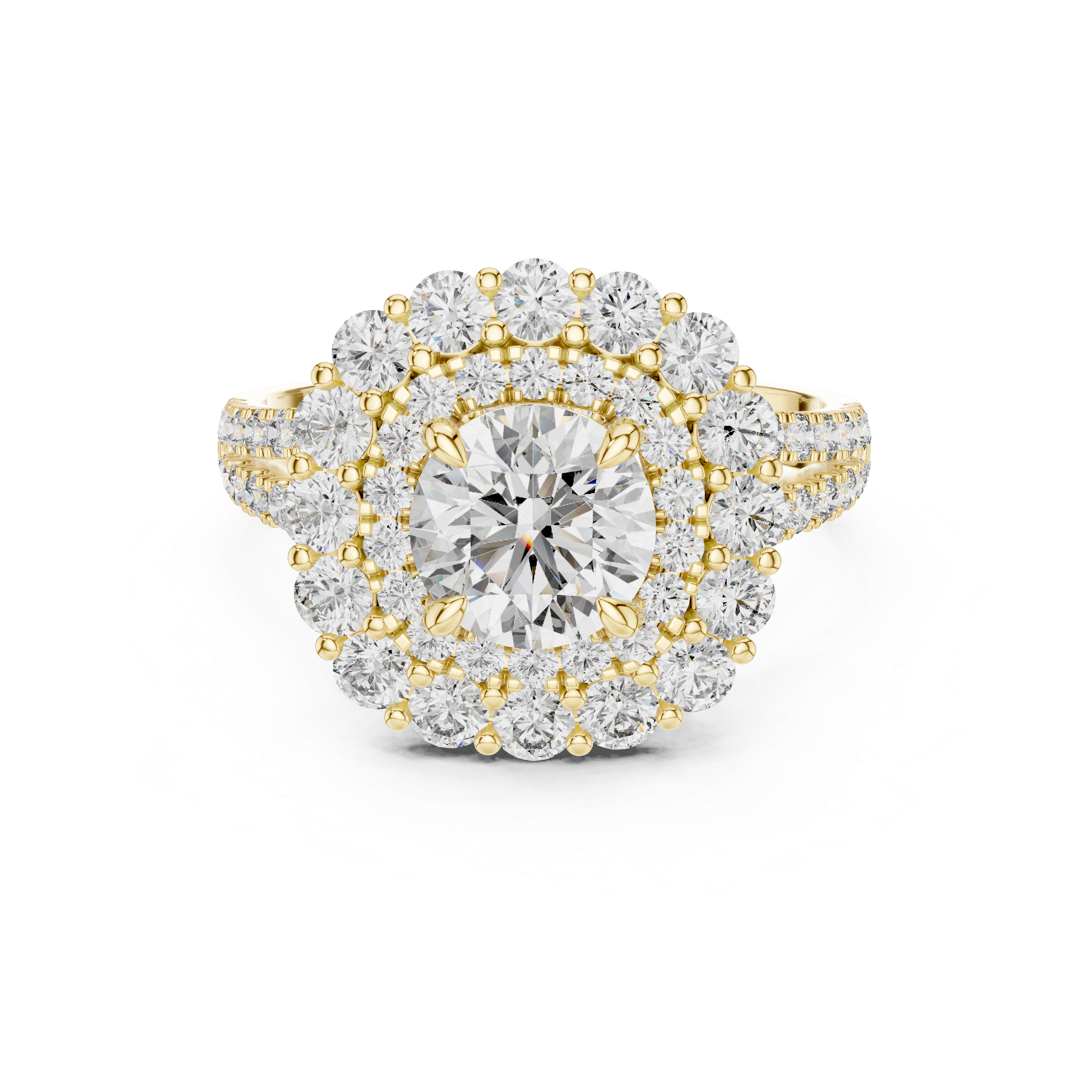 Radiant Bloom Halo Diamond Ring