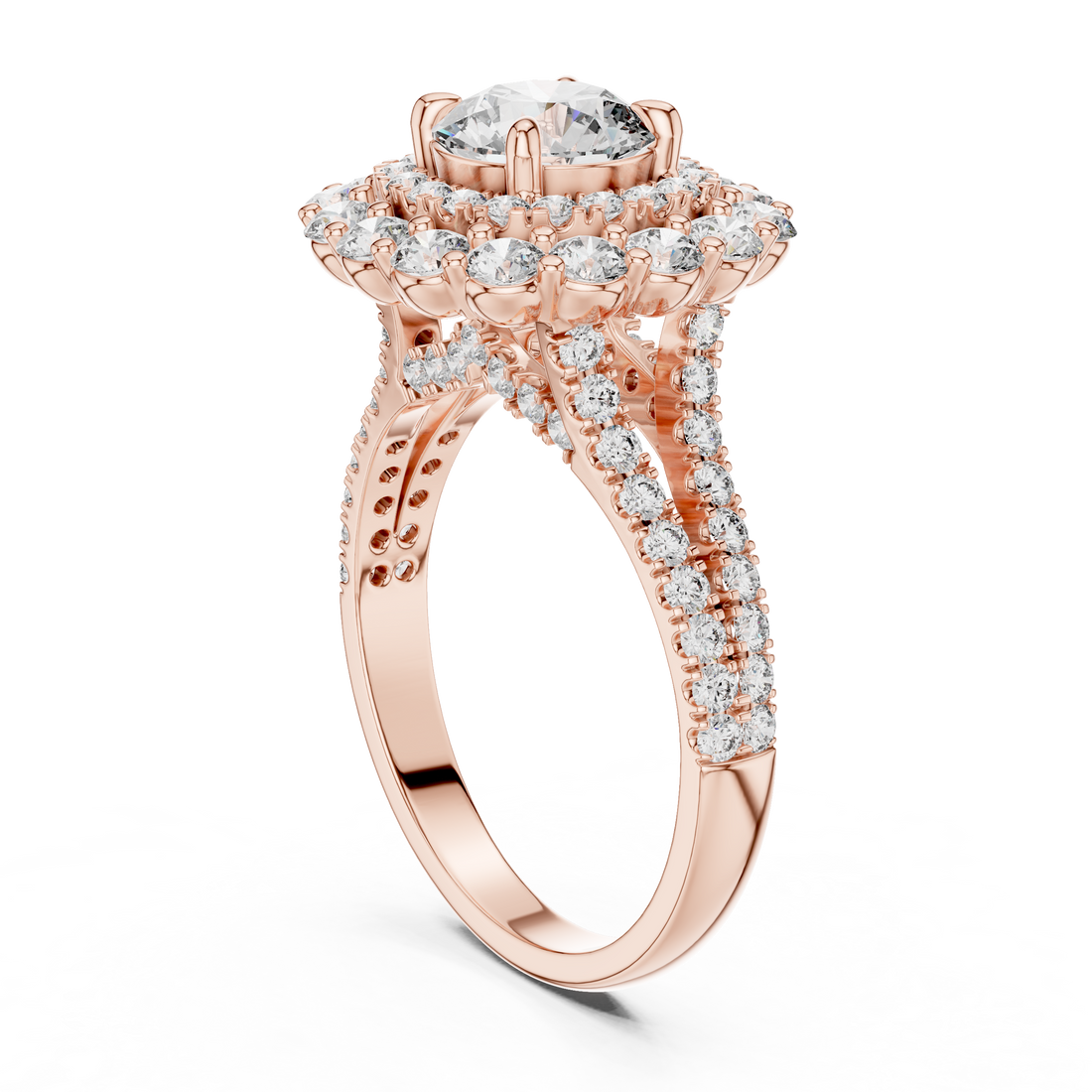 Radiant Bloom Halo Diamond Ring