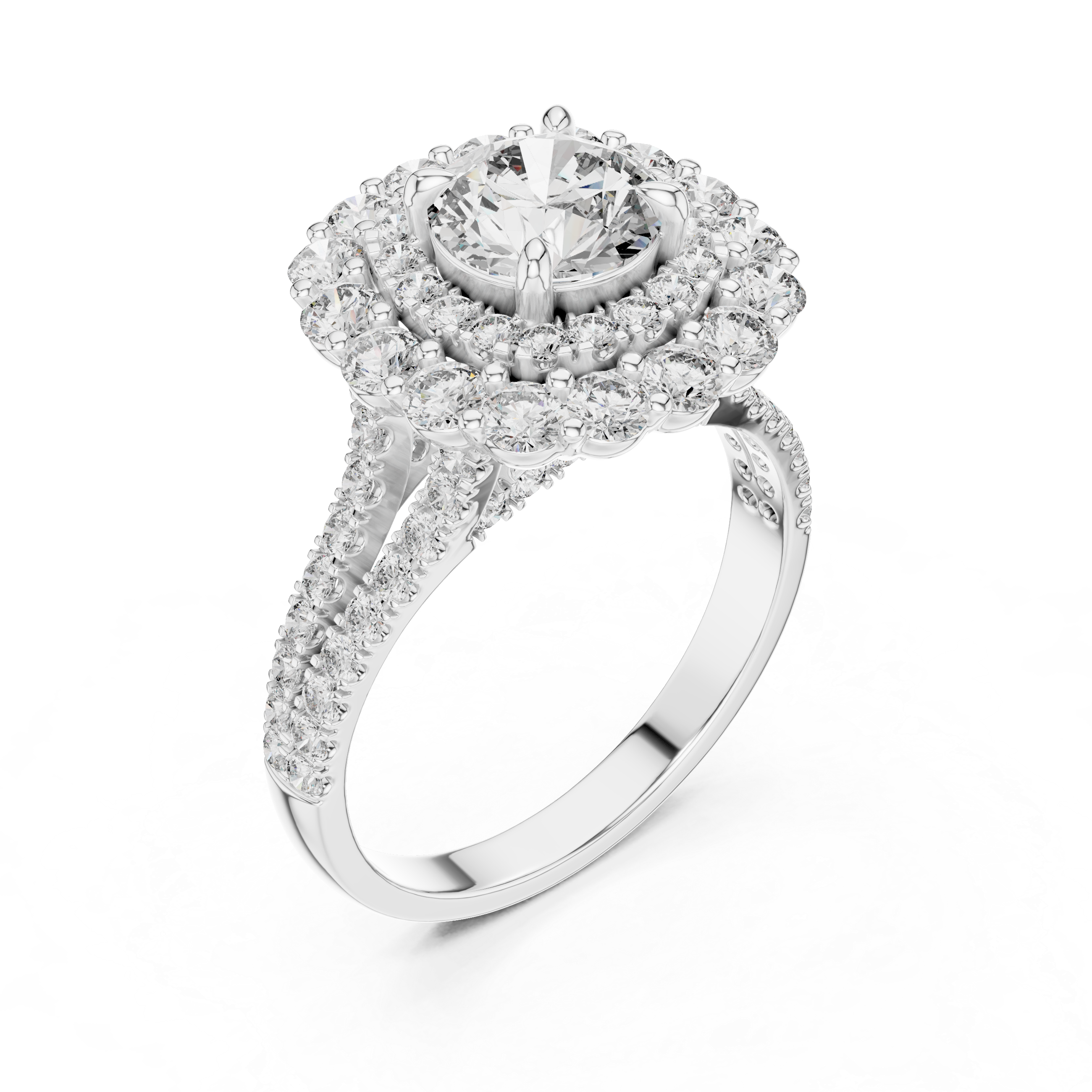 Radiant Bloom Halo Diamond Ring